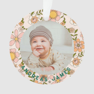 Classic Floral Baby's First Christmas Ornament