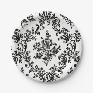 CLASSIC FLORAL BAROQUE PATTERN PARTY PLATE ELEGANT