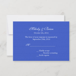 Classic floral blue RSVP wedding invitations. Card