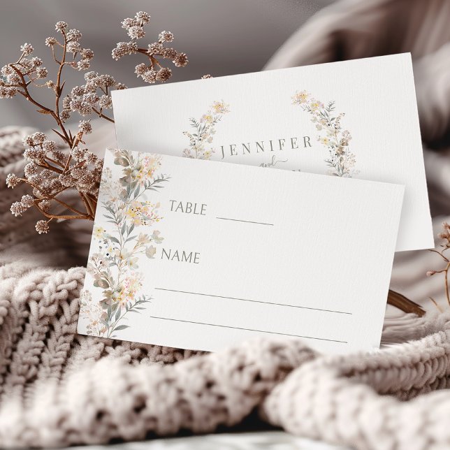 Classic Floral Botanical Fall Wedding Place Cards (Creator Uploaded)