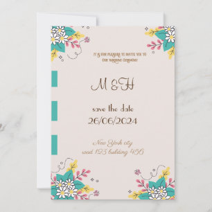 classic floral chic wedding invitation