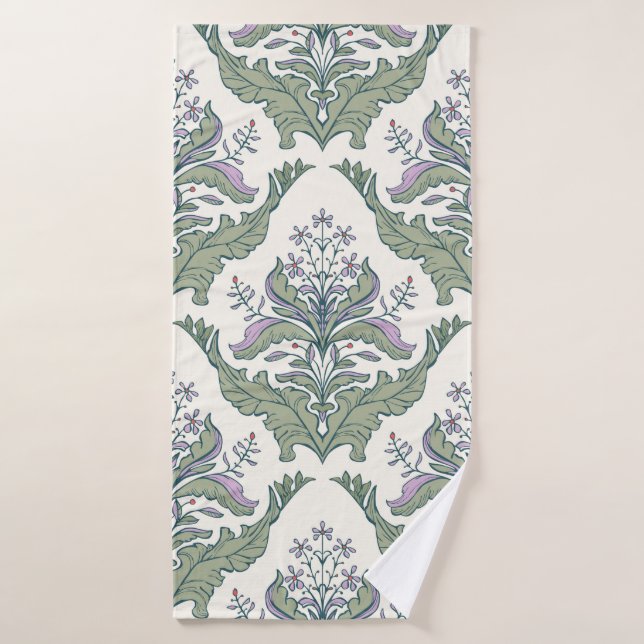 Classic floral damask seamless pattern bath towel (Bath Towel)