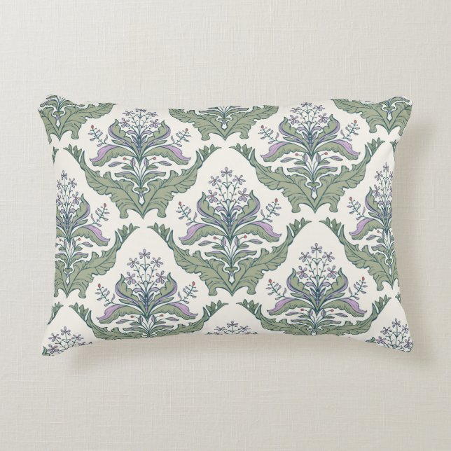 Classic floral damask seamless pattern decorative cushion (Front)