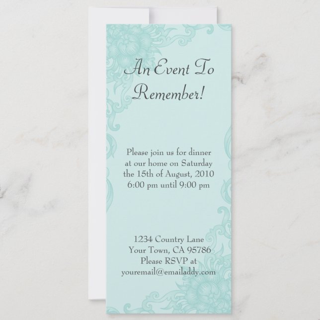 Classic Floral Elegance Dinner Party Invitation (Front)