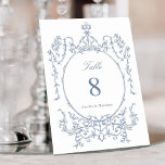 Classic Floral Garden Frame Dusty Blue Wedding Table Number<br><div class="desc">Classic vintage frame wedding table number. For more advanced customisation of this design,  please click the DESIGN TOOL BUTTON above!</div>