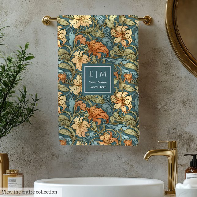 Classic Floral Morris Inspired Bath Towel (Classic Floral Morris Inspired Bath Towel)