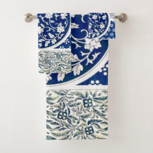 Classic Floral Ornament Print Bath Towel Set