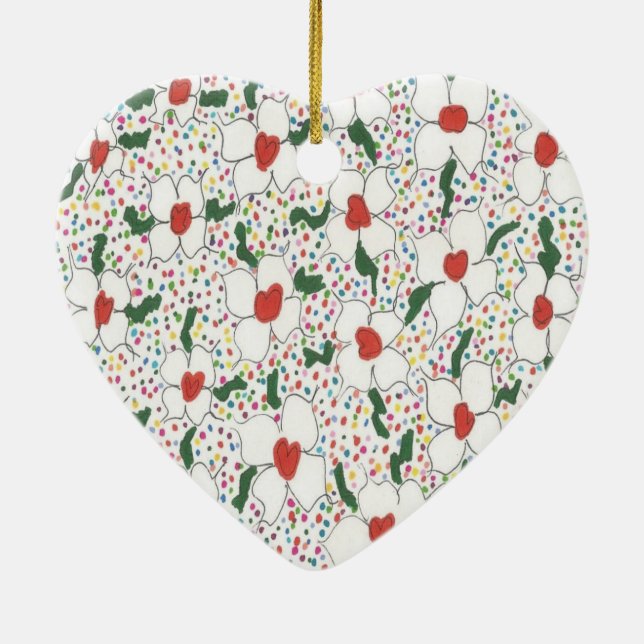 Classic Floral Pattern Ceramic Tree Decoration (Back)