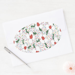 Classic Floral Pattern Oval Sticker