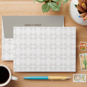 Classic Floral pattern wedding envelope