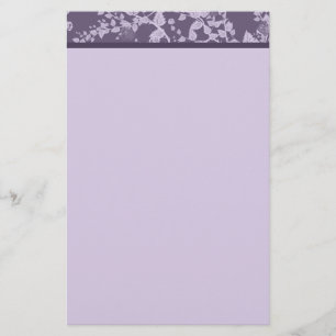 Classic Floral Purple Paper Stationery