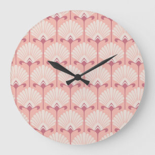 Classic Floral: Seamless Vintage Pattern Large Clock