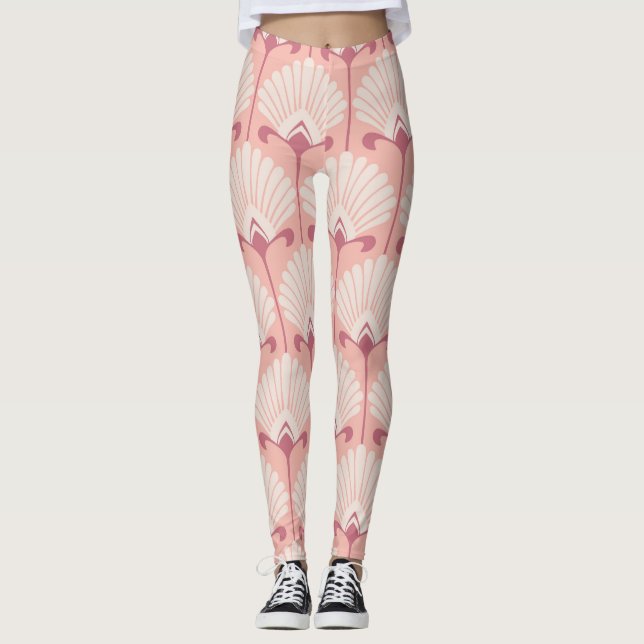Classic Floral: Seamless Vintage Pattern Leggings (Front)