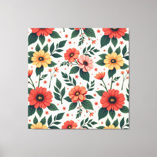 Classic Floral Symmetry Canvas Print