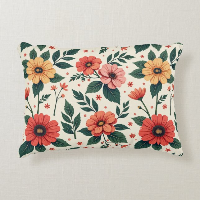 Classic Floral Symmetry Decorative Cushion (Front)