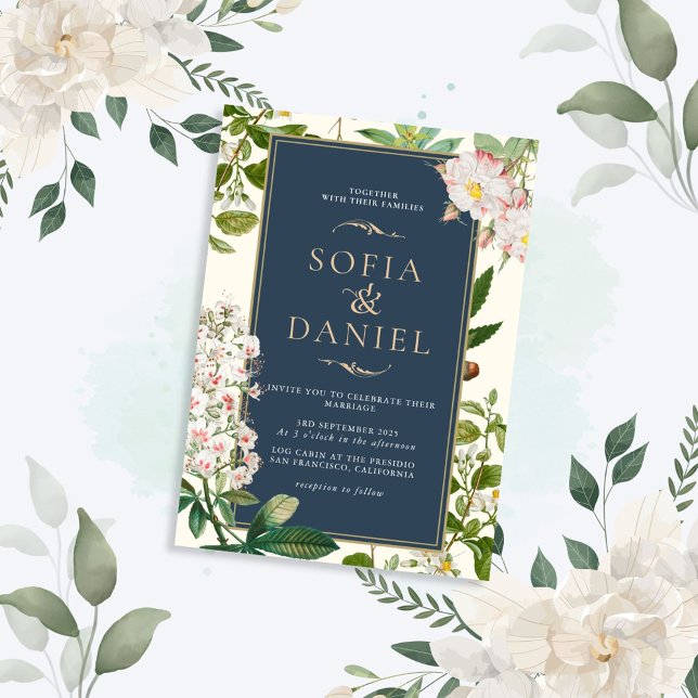 Classic Floral Vintage Wedding Invitation (Creator Uploaded)