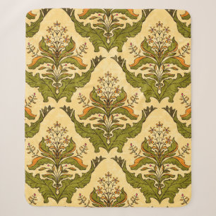 Classic floral wallpaper of stylised plants, seaml sherpa blanket