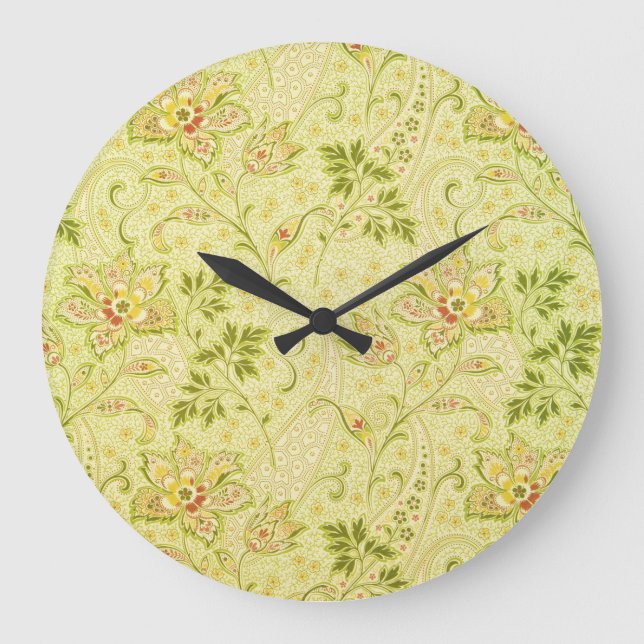 Classic Floral Wallpaper: Old Elegance Large Clock (Front)