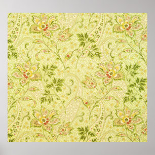 Classic Floral Wallpaper: Old Elegance Poster