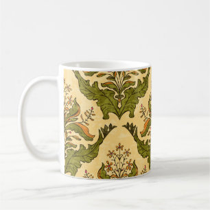 Classic floral wallpaper: stylised damask. coffee mug
