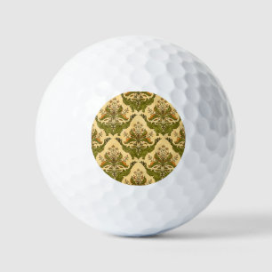 Classic floral wallpaper: stylised damask. golf balls