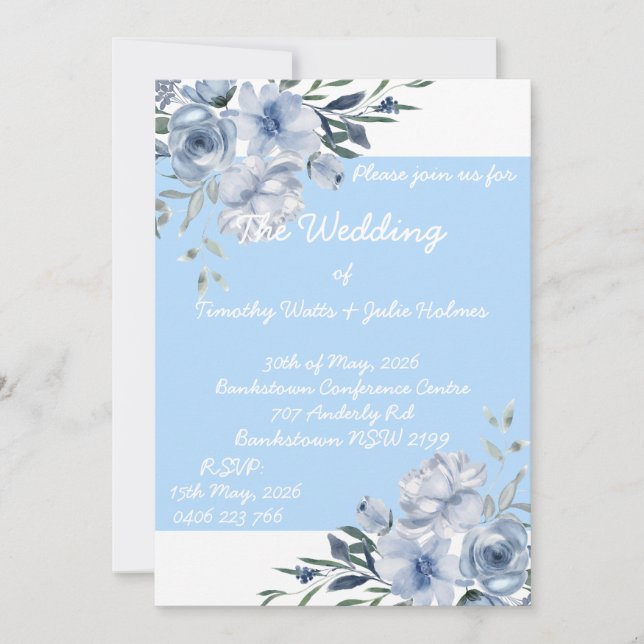 Classic Floral Wedding Invitation (Front)