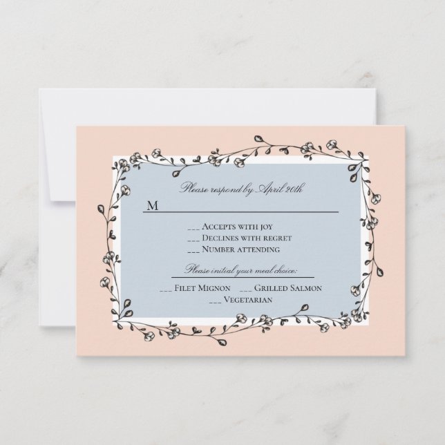 Classic Floral Wedding Reply Card/RSVP RSVP Card (Front)
