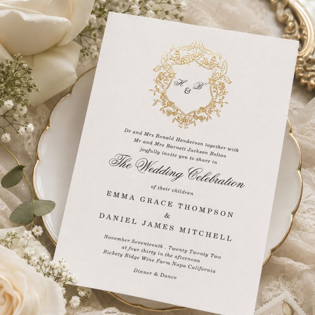 Classic Floral Wreath Monogram Wedding (Creator Uploaded)