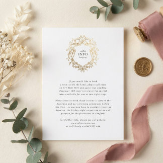 Classic Floral Wreath Monogram Wedding Enclosure Card