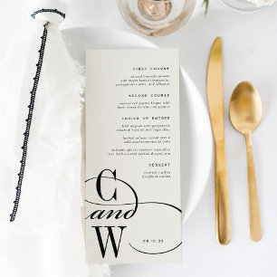 Classic Flourish Monogram Menu