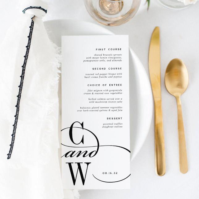 Classic Flourish Monogram Menu (Creator Uploaded)