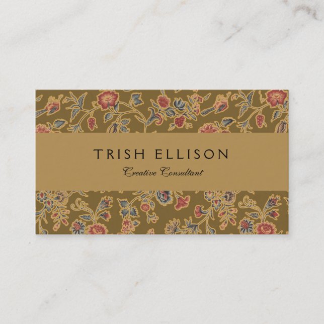 Classic Flower Chintz Pretty Soft Floral Design Business Card (Front)