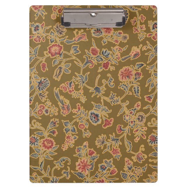 Classic Flower Chintz Pretty Soft Floral Design Clipboard (Front)
