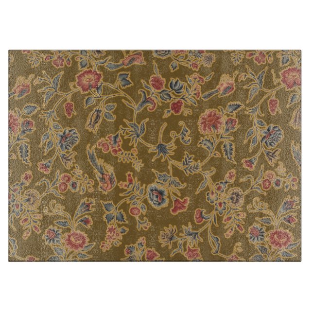 Classic Flower Chintz Pretty Soft Floral Design Cutting Board (Front)