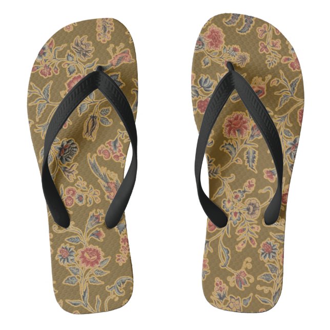 Classic Flower Chintz Pretty Soft Floral Design Jandals (Footbed)