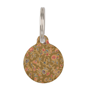Classic Flower Chintz Pretty Soft Floral Design Pet Tag
