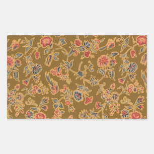 Classic Flower Chintz Pretty Soft Floral Design Rectangular Sticker