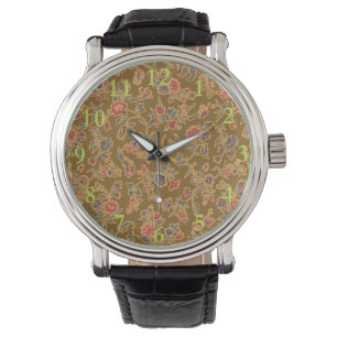 Classic Flower Chintz Pretty Soft Floral Design Watch