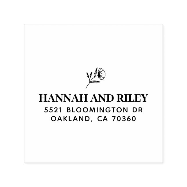 Classic Flower Couple Return Address Self-inking Stamp (Design)