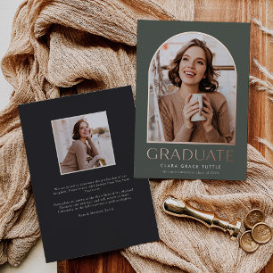 Classic Foil Arch Photo Graduation Announcement