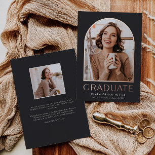 Classic Foil Arch Photo Graduation Announcement