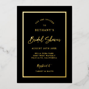 Classic Foil Bridal Shower Party Invitation Card