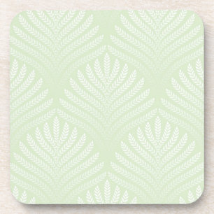 Classic foliage pattern in white and green coaster