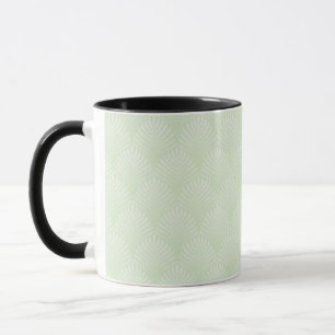 Classic foliage pattern in white and green mug