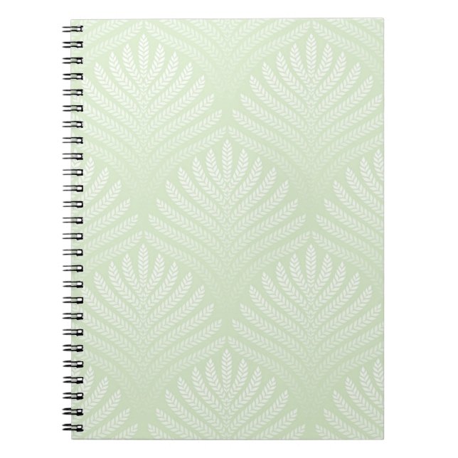 Classic foliage pattern in white and green notebook (Front)