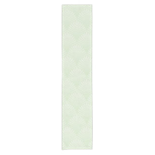 Classic foliage pattern in white and green short table runner