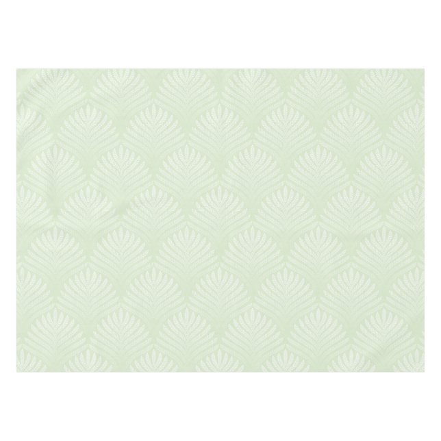 Classic foliage pattern in white and green tablecloth (Front (Horizontal))