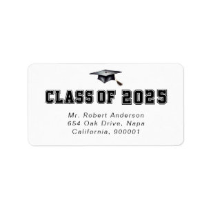 Classic Font Class of 2024 Graduation Address Label