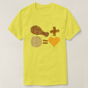 Classic Food Pair Chicken + Waffle = Love Heart T-Shirt