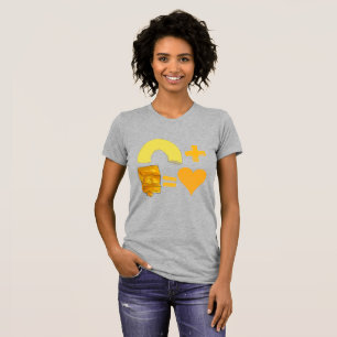 Classic Food Pair Macaroni + Cheese = Love Heart T-Shirt